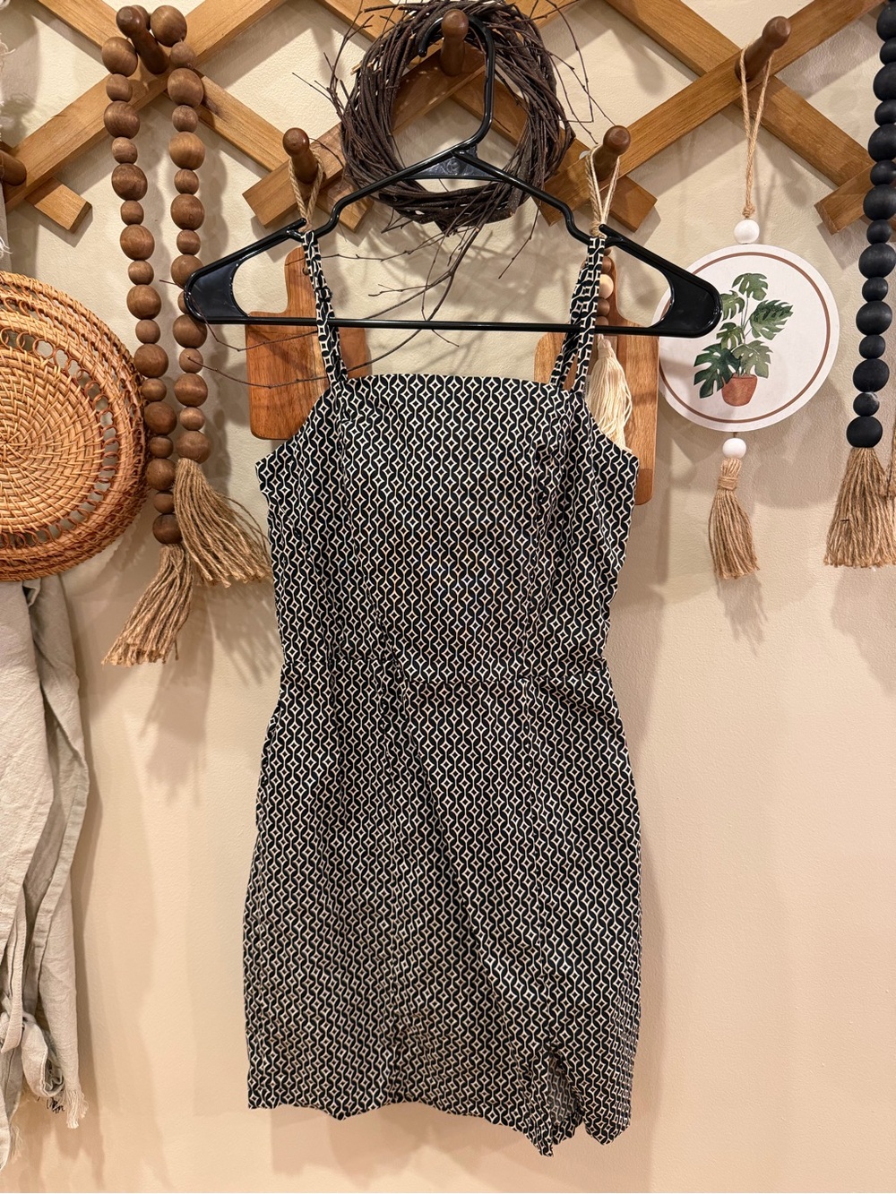 Monteau Black & White Geometric Mini Dress